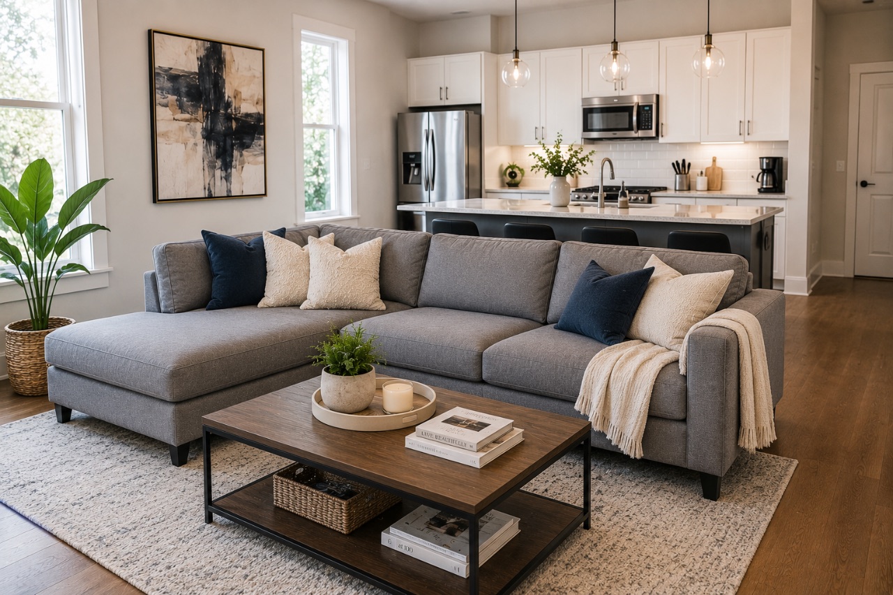 Spotless, guest-ready living room in Houston